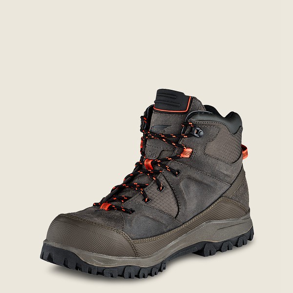 Red Wing Hiking Boots Grey Brown - Mens Trbo - 5-inch Waterproof Safety Toe - 4859-VAKLH